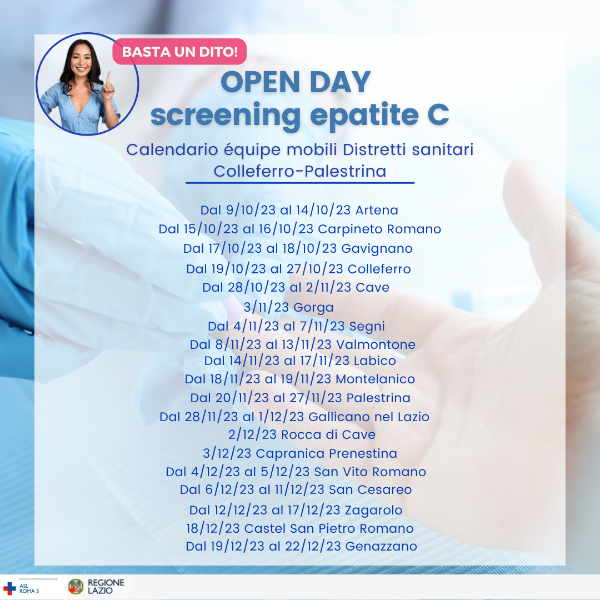 Calendario Colleferro-Palestrina screening HCV